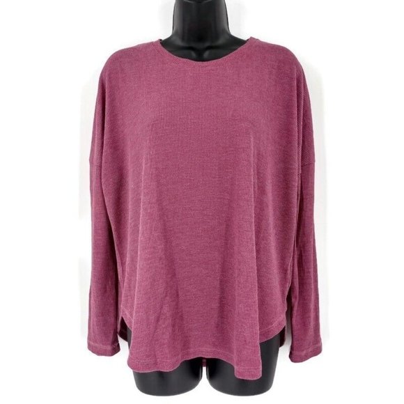 COTTON ON Sz S Oversized Waffle Knit Sweater Mauve Pink Cozy Casual Lounge Fall - Picture 2 of 12